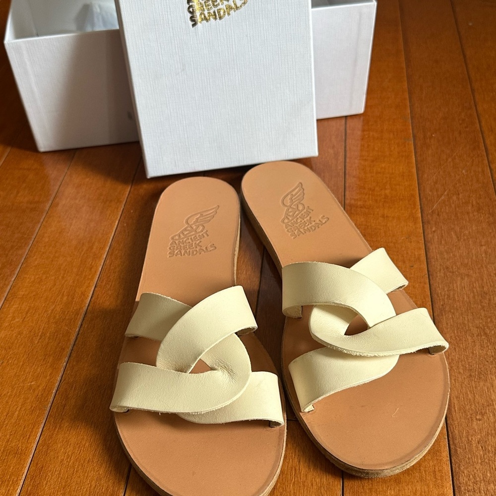 Ancient Greek Sandals Cream Women's Sandals